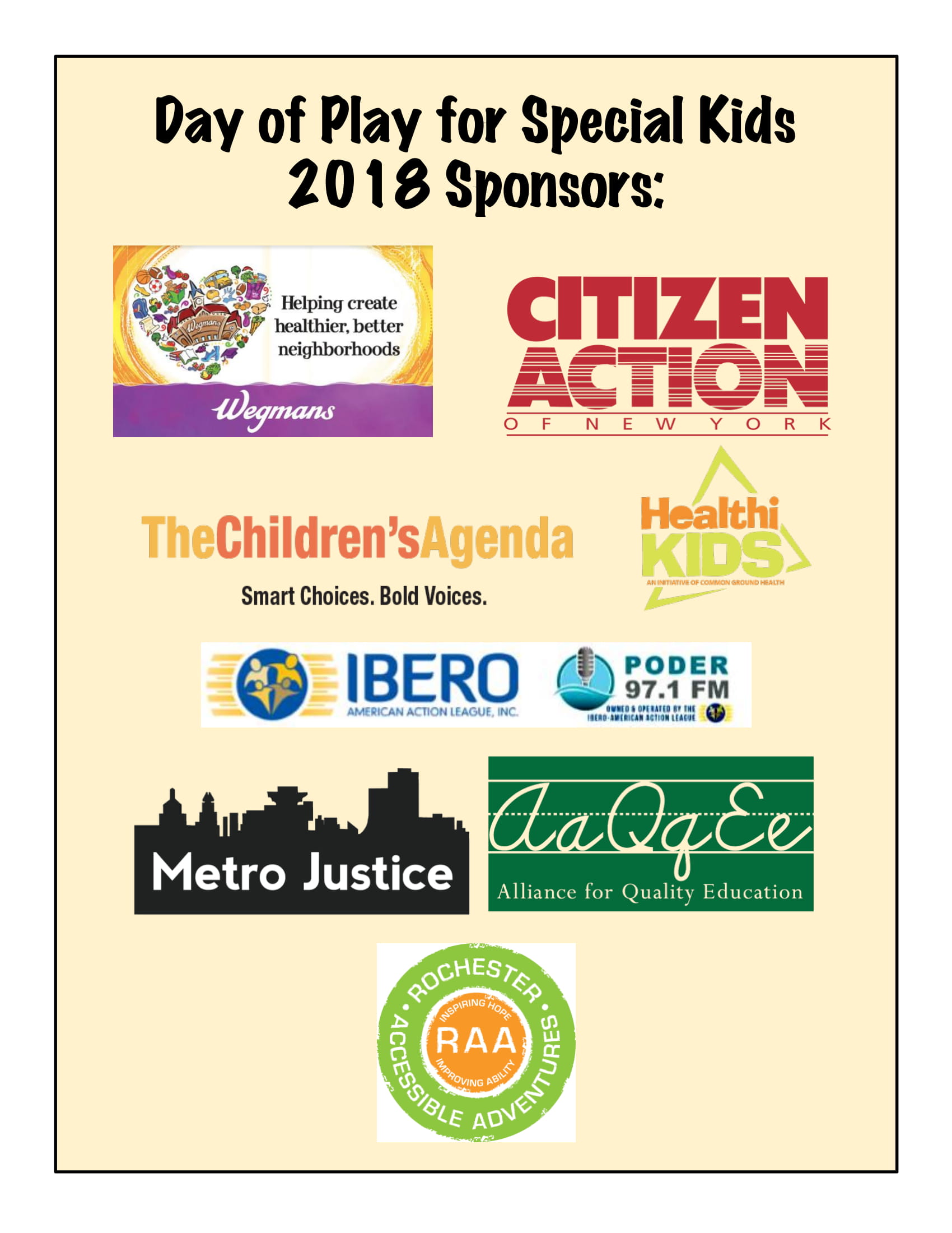 Day Of Play Sponsors