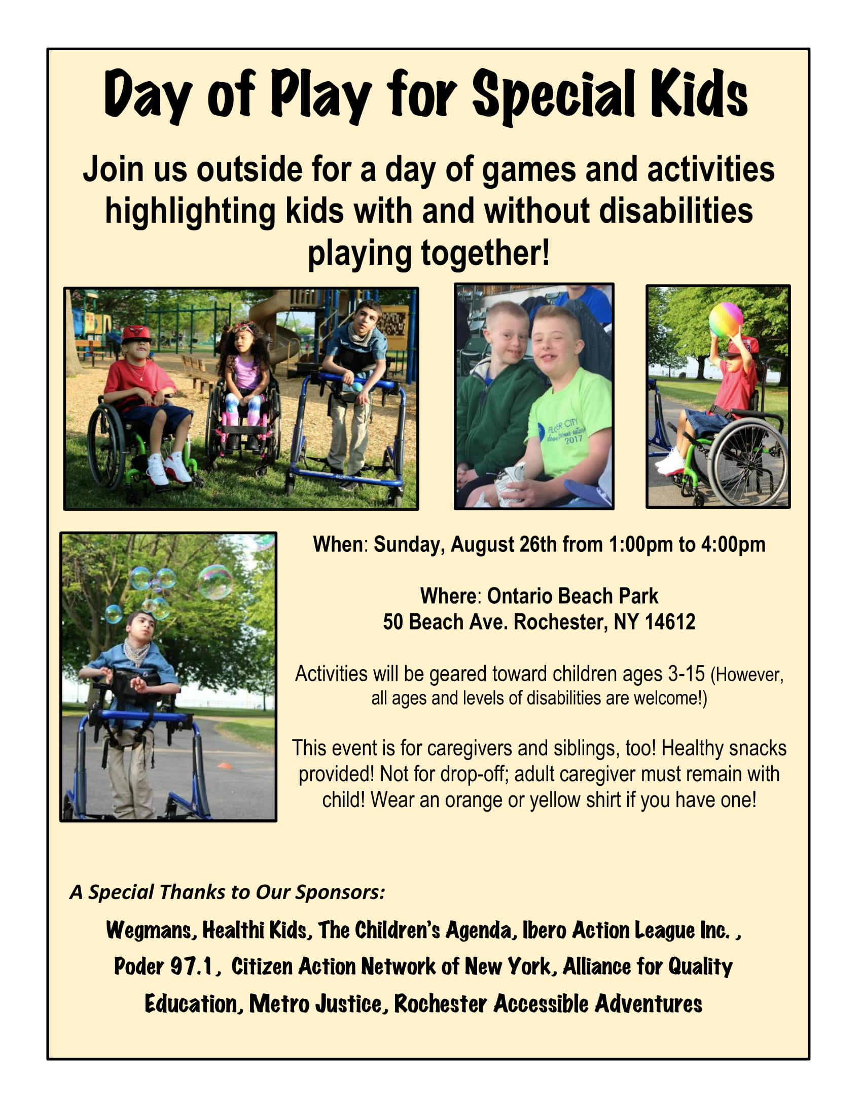 Day of Play for Special Kids Flyer