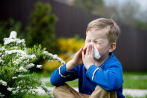 Child with pollen allergy
